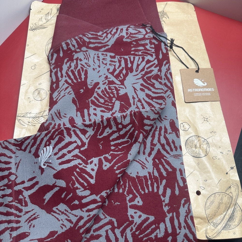 ASTROREMIGES, compression shorts, size small (4-6), Colorv: Crimson Moonbeam